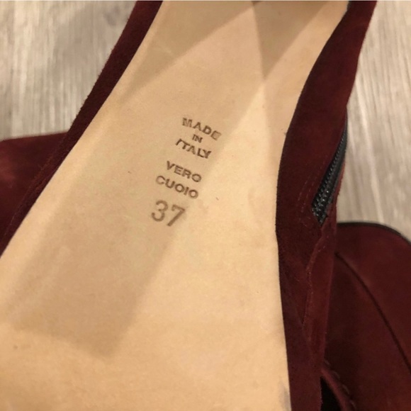 ABEL MUNOZ Zeminar Burgundy Suede Heel Ankle Boots Size 37 - Picture 8 of 8